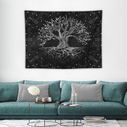 Tree of Life Drawing Black And White Tapestry