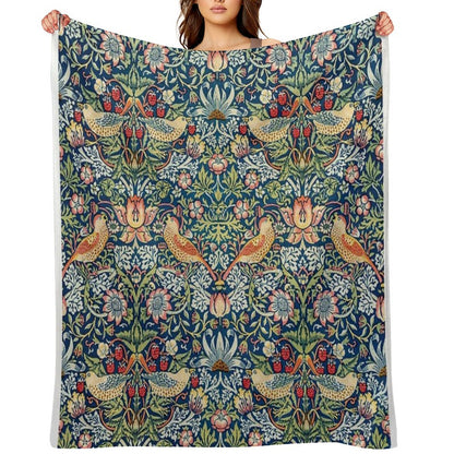Strawberry Thief Throw Blanket