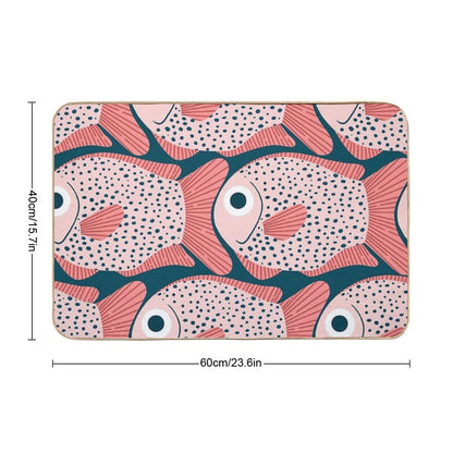Fish Pattern  Pet-Safe Bath Mat