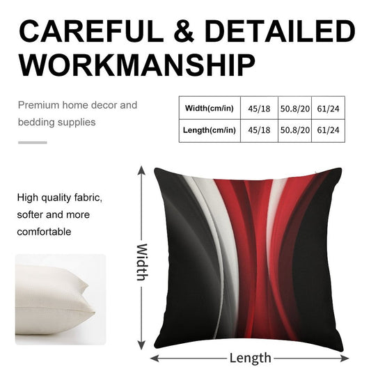 Red And White Linen Throw Pillow Cover