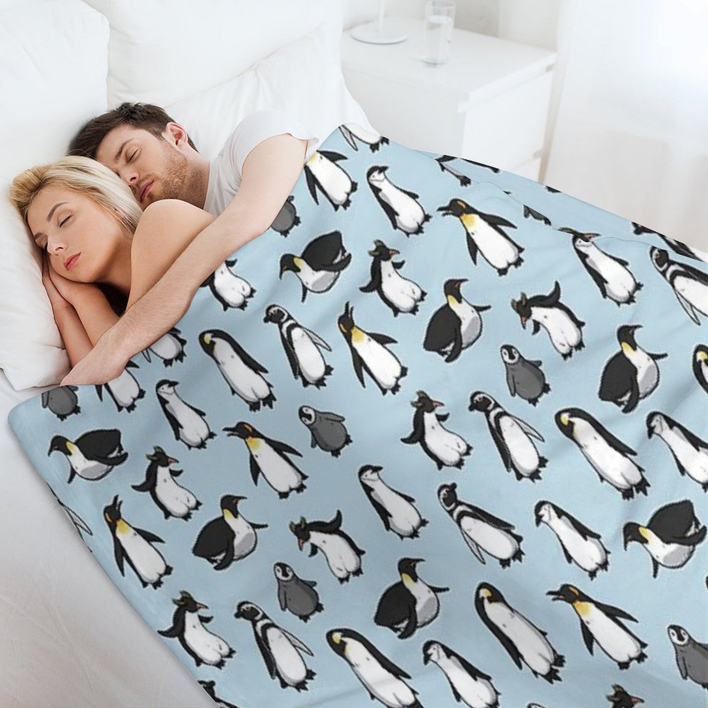 Cute Penguin Pattern Throw Blanket