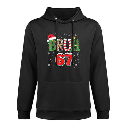 Bruh 67 Six Seven 6 7 Meme Christmas Funny Gen Alpha Slang Moisture-Wicking Hoodie