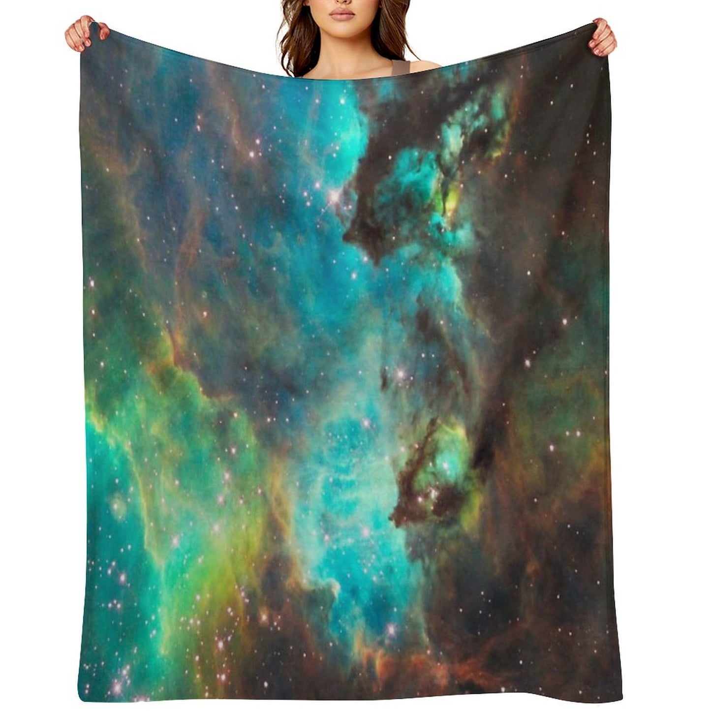 Green Galaxy Throw Blanket