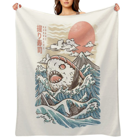 Sharkiri Sushi Throw Blanket