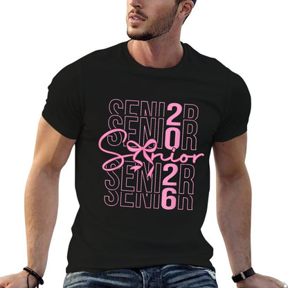 Senior 2026 Class of 2026 Coquette Pink Bow Graduation 2026 T-Shirt