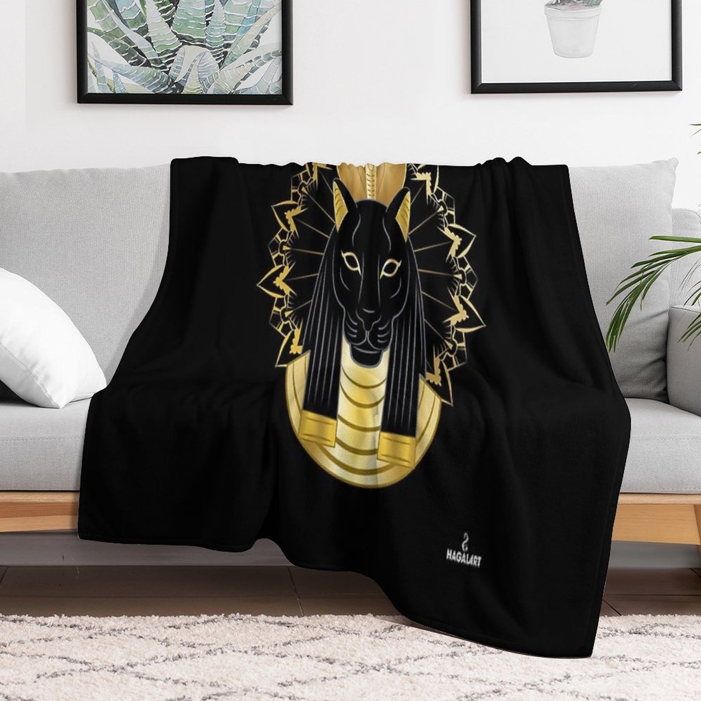The Egyptian Goddess Sekhmet Throw Blanket