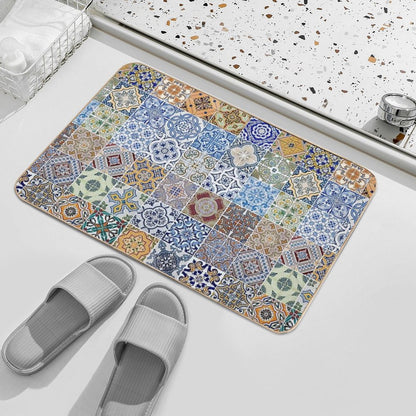 Set of 48 Ceramic Tiles Patterns Bath Mat
