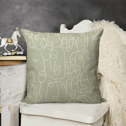 Sage Green Linen Throw Pillow Cover