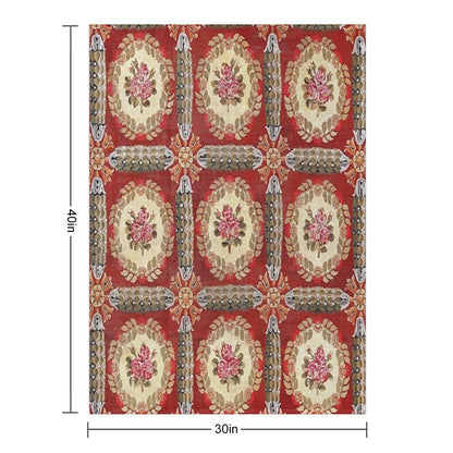 Aubusson 19th Century French Rug Print Throw Blanket