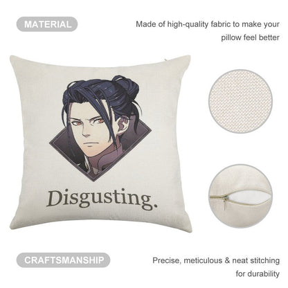 Felix Disgusting V2 Linen Throw Pillow Cover
