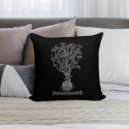 The Evolution of Heavy Metal - True Metal Shirt Version. Soft Shrink-Resistant Throw Pillow