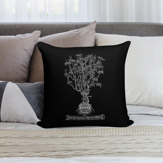 The Evolution of Heavy Metal - True Metal Shirt Version. Soft Shrink-Resistant Throw Pillow