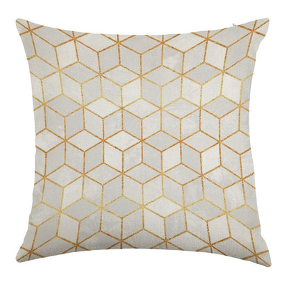 White Cubes Linen Throw Pillow Cover