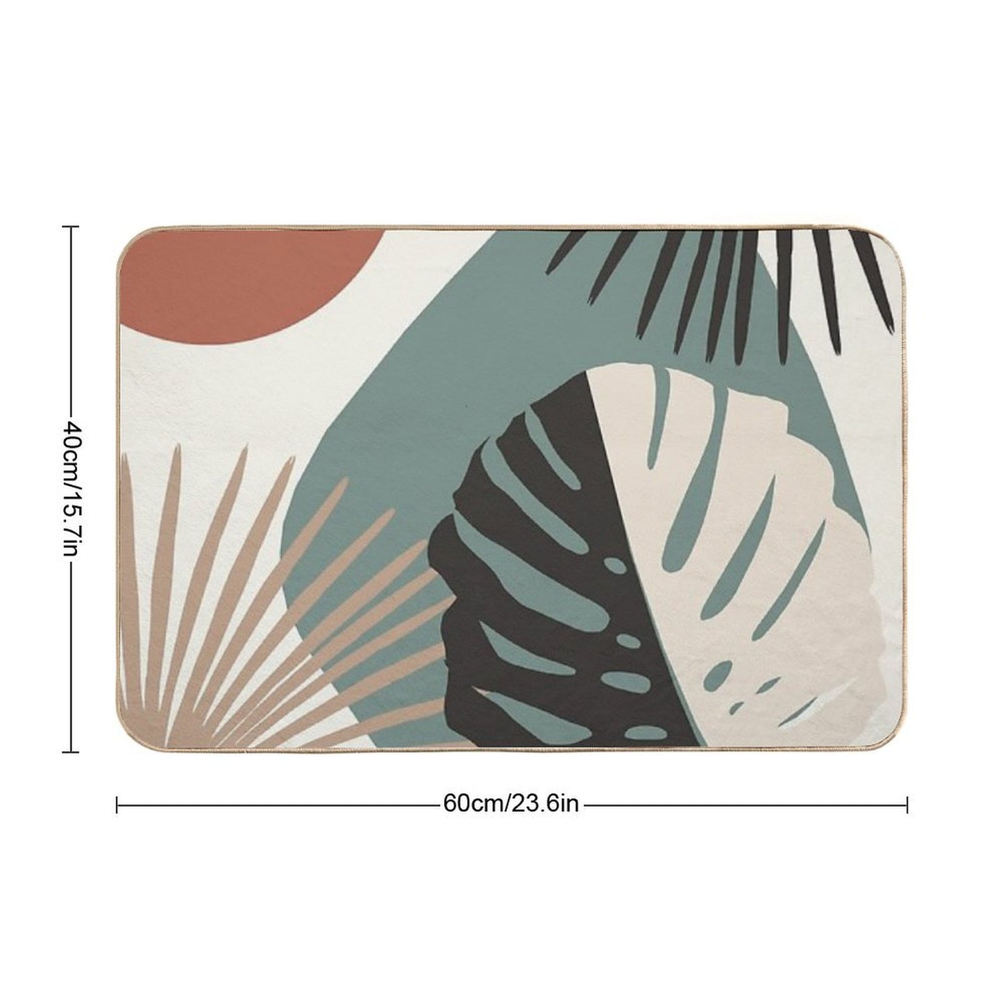 Minimal Yin Yang Monstera Fan Palm Finesse #1 #tropical #decor #art Bath Mat