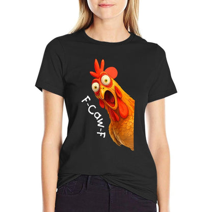 Funny F-Caw-F Chicken FCAWF Chicken Men Women  Rolled Sleeves T-Shirt