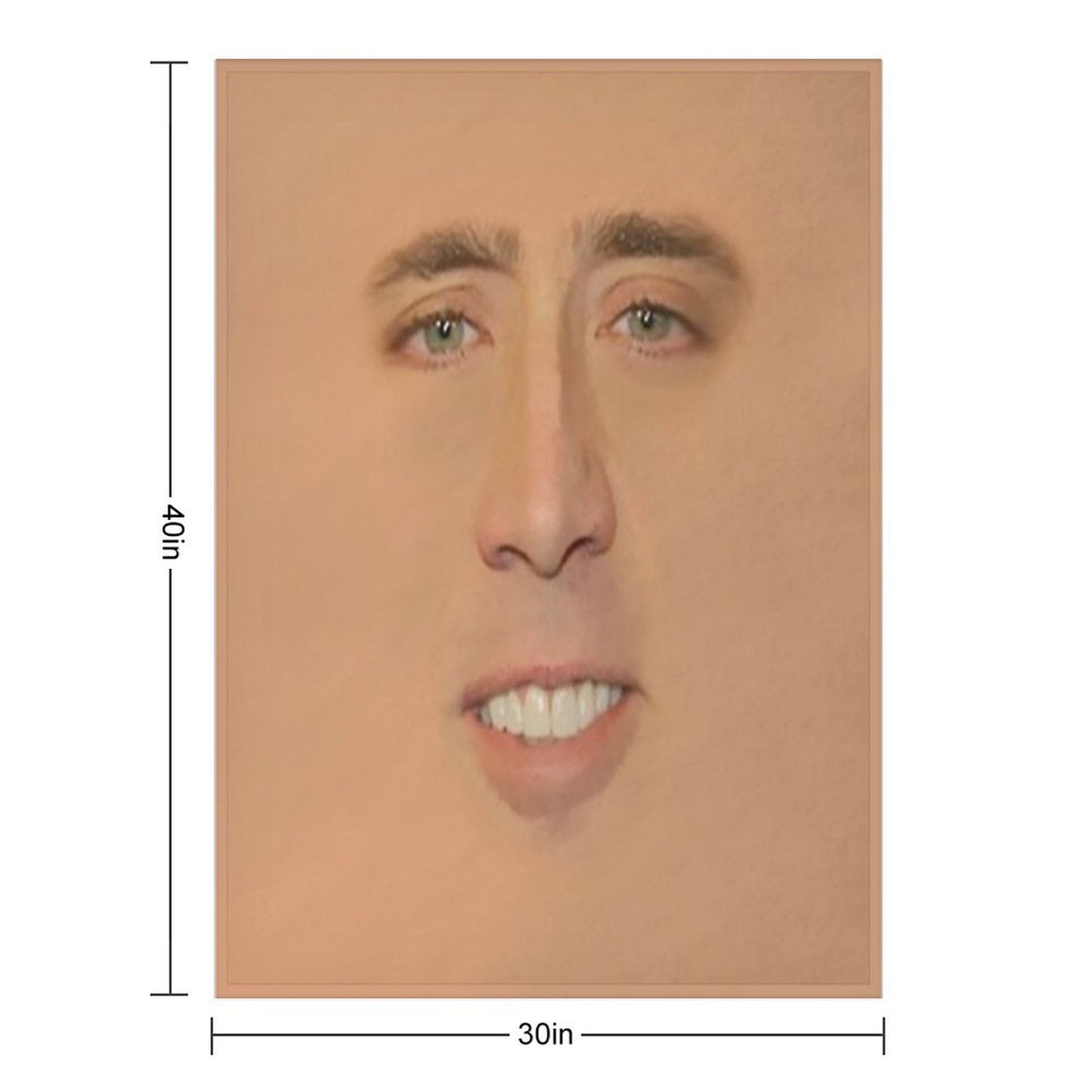 Nicolas Cage Giant Face Throw Blanket