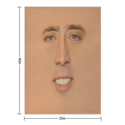 Nicolas Cage Giant Face Throw Blanket