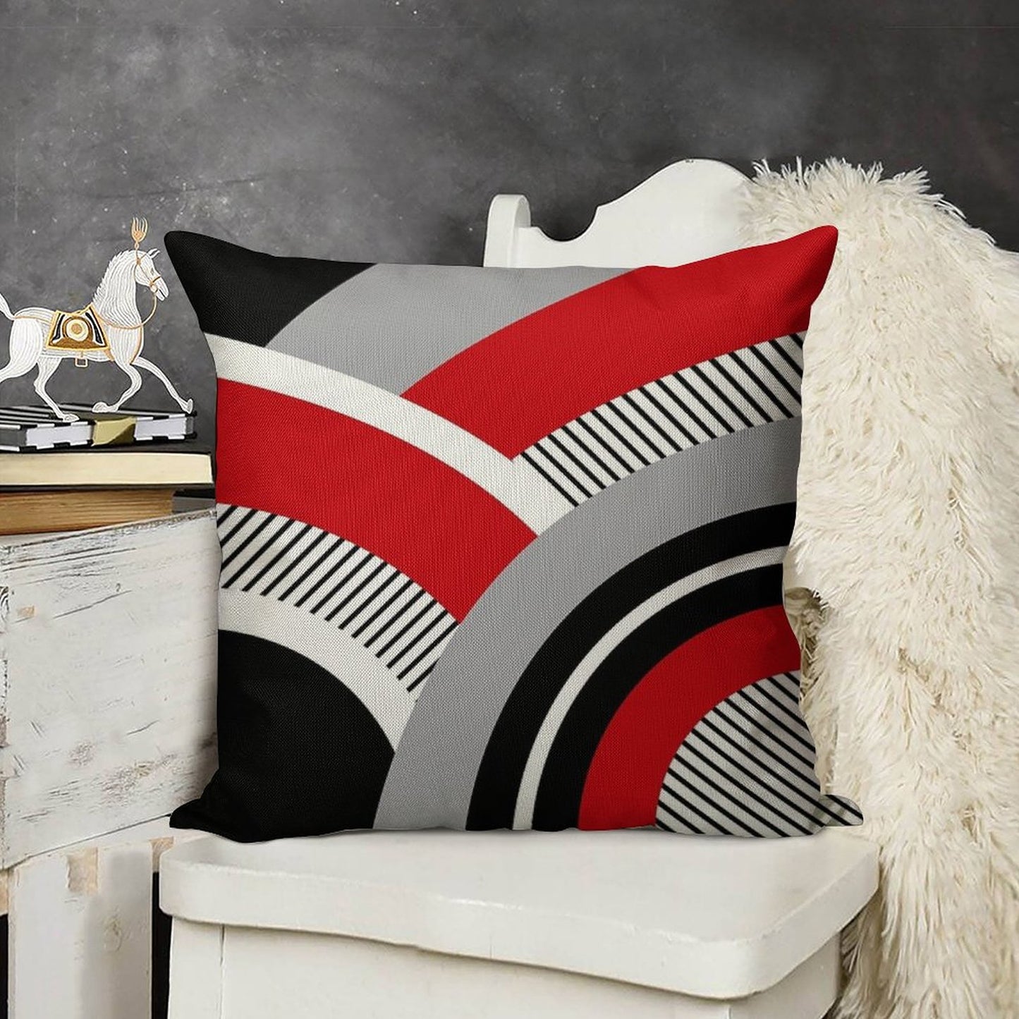 Colorful Geometry Linen Throw Pillow Cover