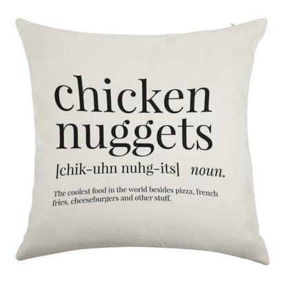 Chicken Nuggets Definition Linen Throw Pillow Cover