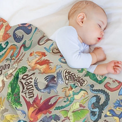 Mini Dragon Compendium Throw Blanket