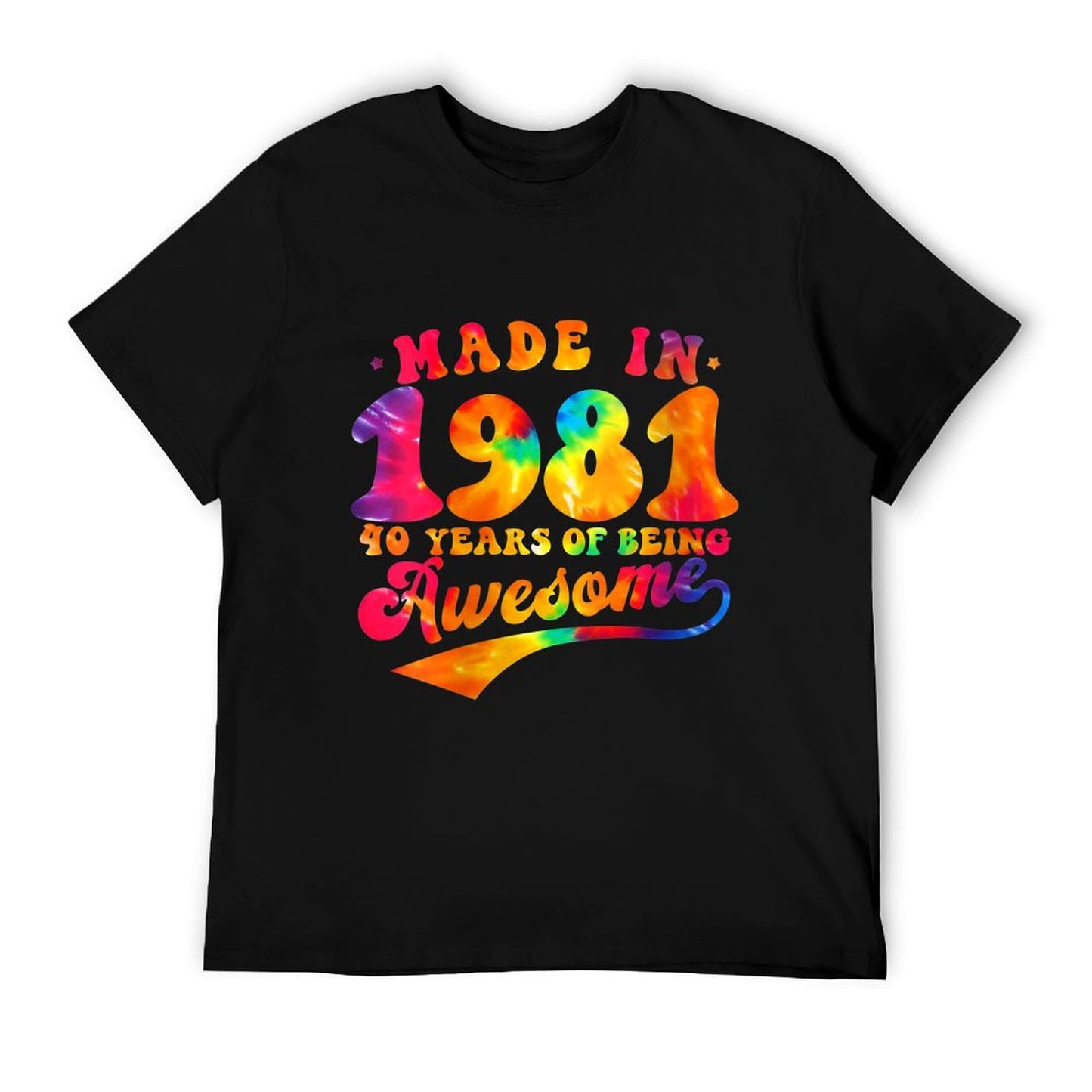 Womens 40th Birthday Tie Dye 40 Year Old Made Awesome 1981 Gift  Moisture-wicking T-Shirt