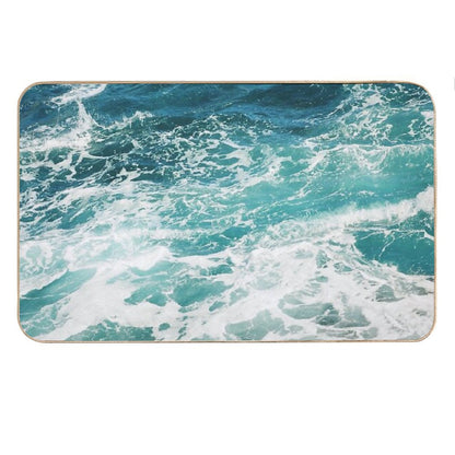 Blue Ocean Waves Bath Mat
