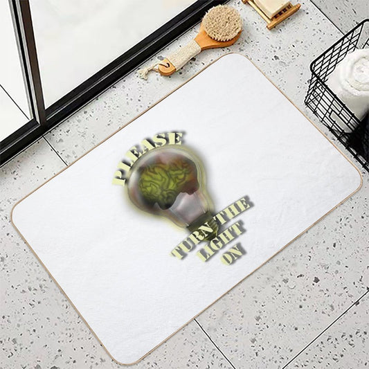 Brain in Light Bulb  Odorless Bath Mat