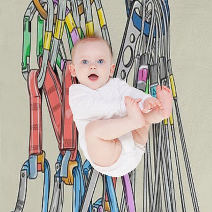 Rack of Rock Climbing Gear Throw Blanket