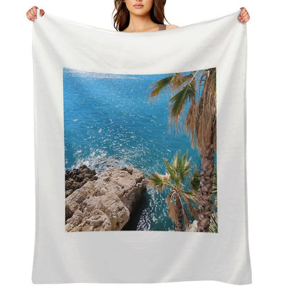 French Riviera Palms Throw Blanket