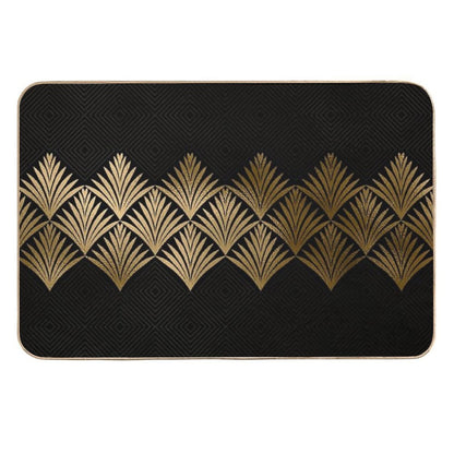 Reims, France Luxueux Black And Gold Hues Art Deco Durable Bath Mat
