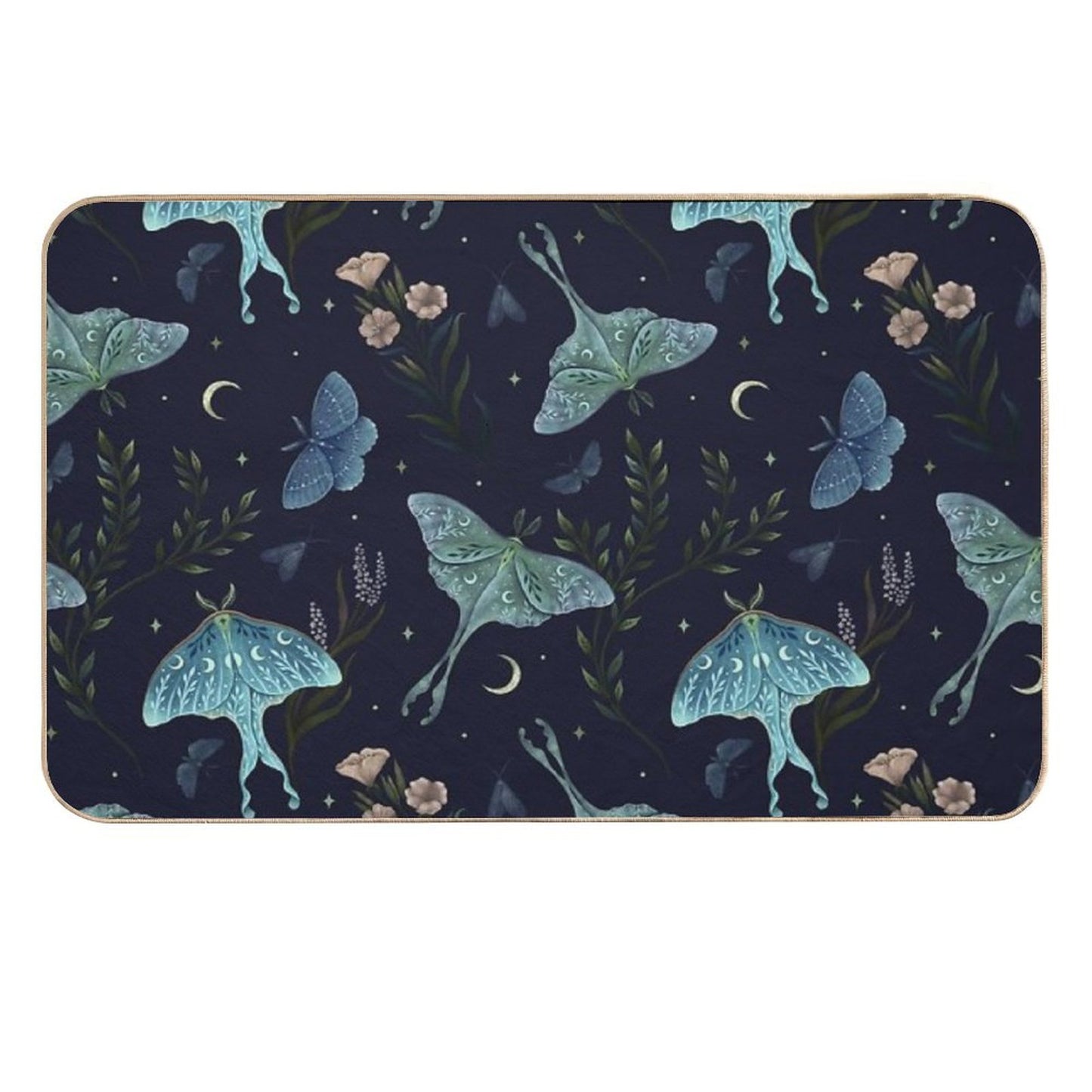 Luna Moth Pattern  Toxin-Free Bath Mat