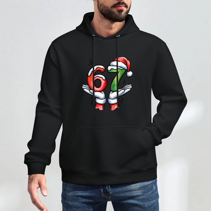 67 Meme Santa Claus Hand Funny Six Seven Christmas Boy Girl Adjustable Hood Hoodie