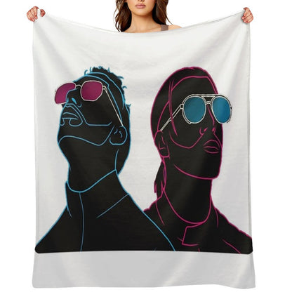 PNL Neon Effect Drawing Throw Blanket