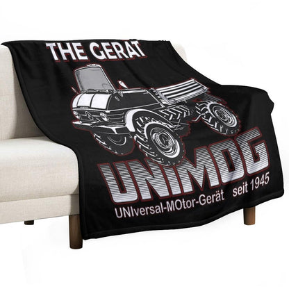 THE GREAT UNIMOG (UNIversal-MOtor-Gerät) - on Black Throw Blanket