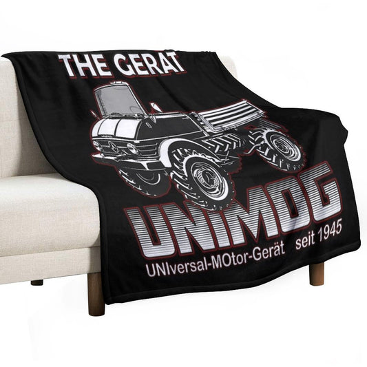 THE GREAT UNIMOG (UNIversal-MOtor-Gerät) - on Black Throw Blanket