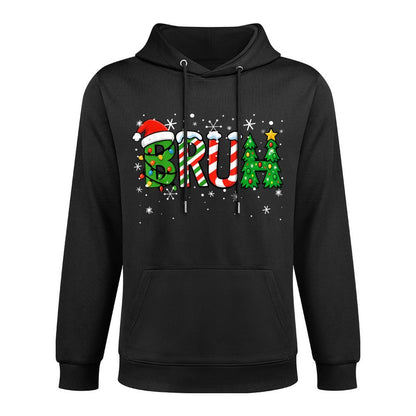 Christmass for Kids Boys Bruh Funny Christmasns Medium-Weight Fabric Hoodie