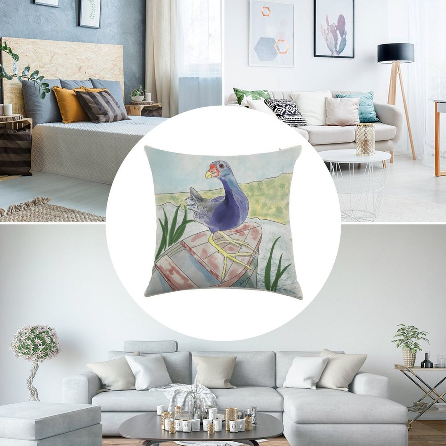 Jewel of The Marsh Linen Throw Pillow Cover