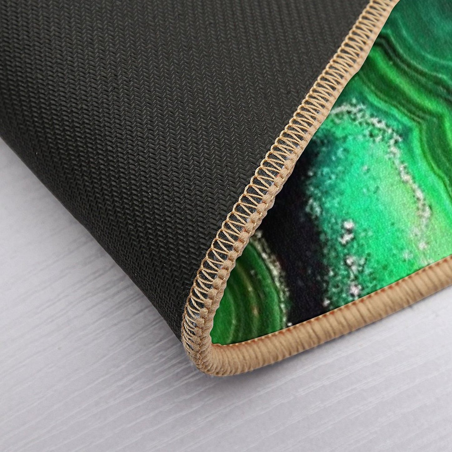 Green And Blue Faux Agate Mineral Gemstone Bath Mat