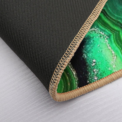 Green And Blue Faux Agate Mineral Gemstone Bath Mat