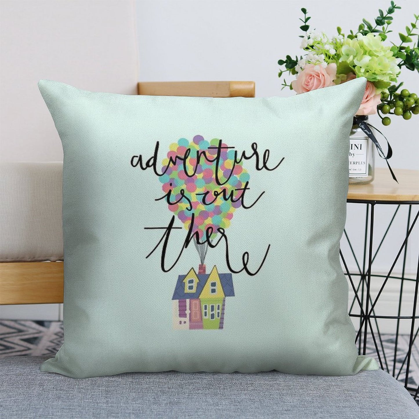 Adventure Is Out There Linen Throw Pillow Cover