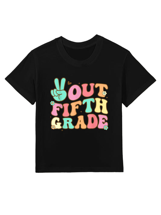 Peace Out Fifth 5th Grade Last Day School Graduation Kids T-Shirt
