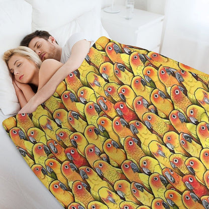 Sun Conures Throw Blanket
