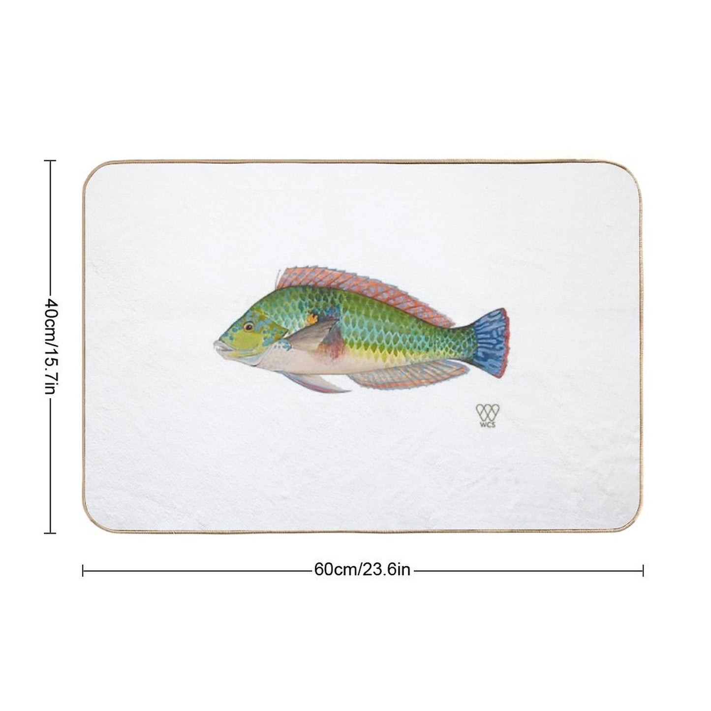 Green Parrot Fish Bath Mat