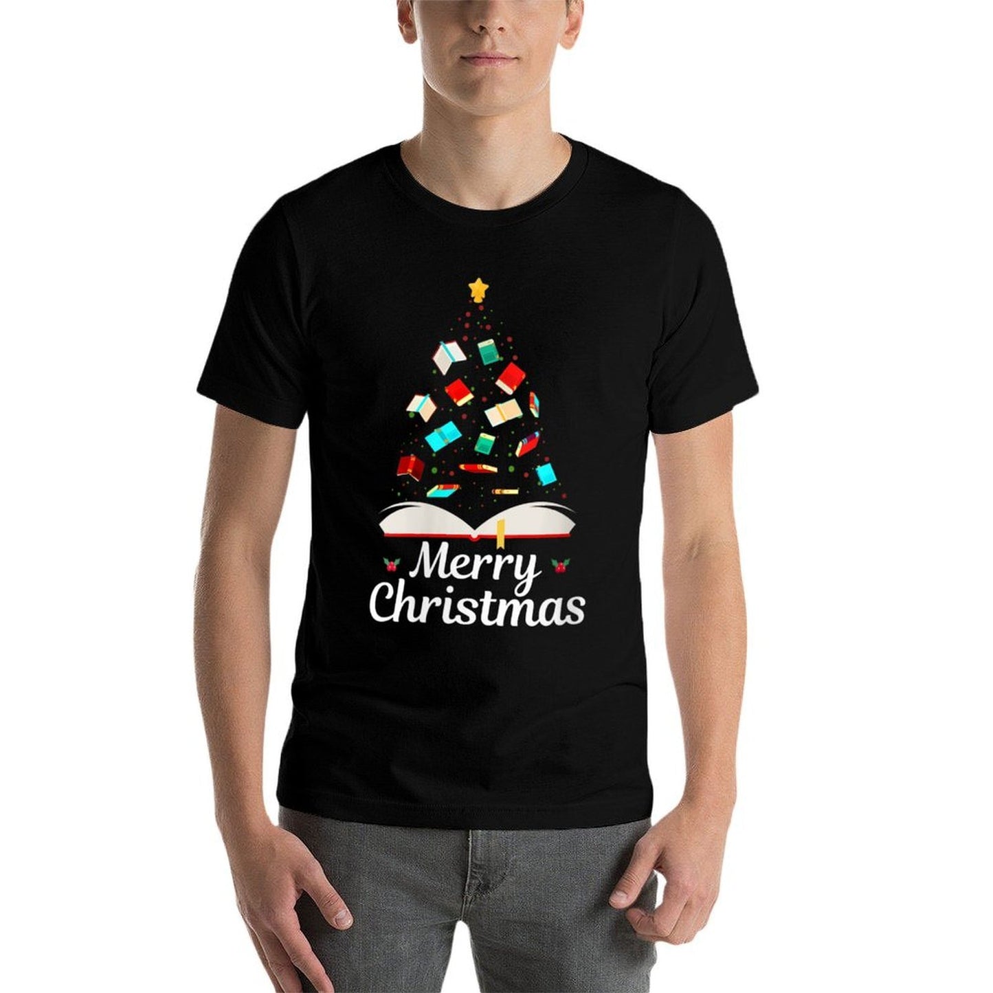 Womens Merry Christmas Book for The Family  Wrinkle-resistant T-Shirt