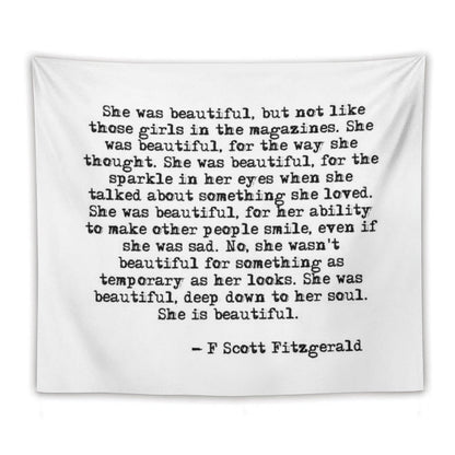 She Was Beautiful - F Scott Fitzgerald Tapestry
