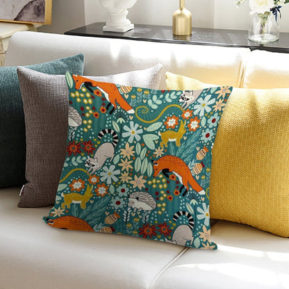 Textured Woodland Pattern Soft Decorative Cover Throw Pillow