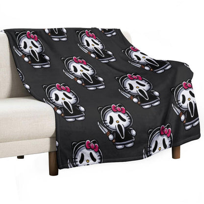 Scream Kitty Halloween Throw Blanket