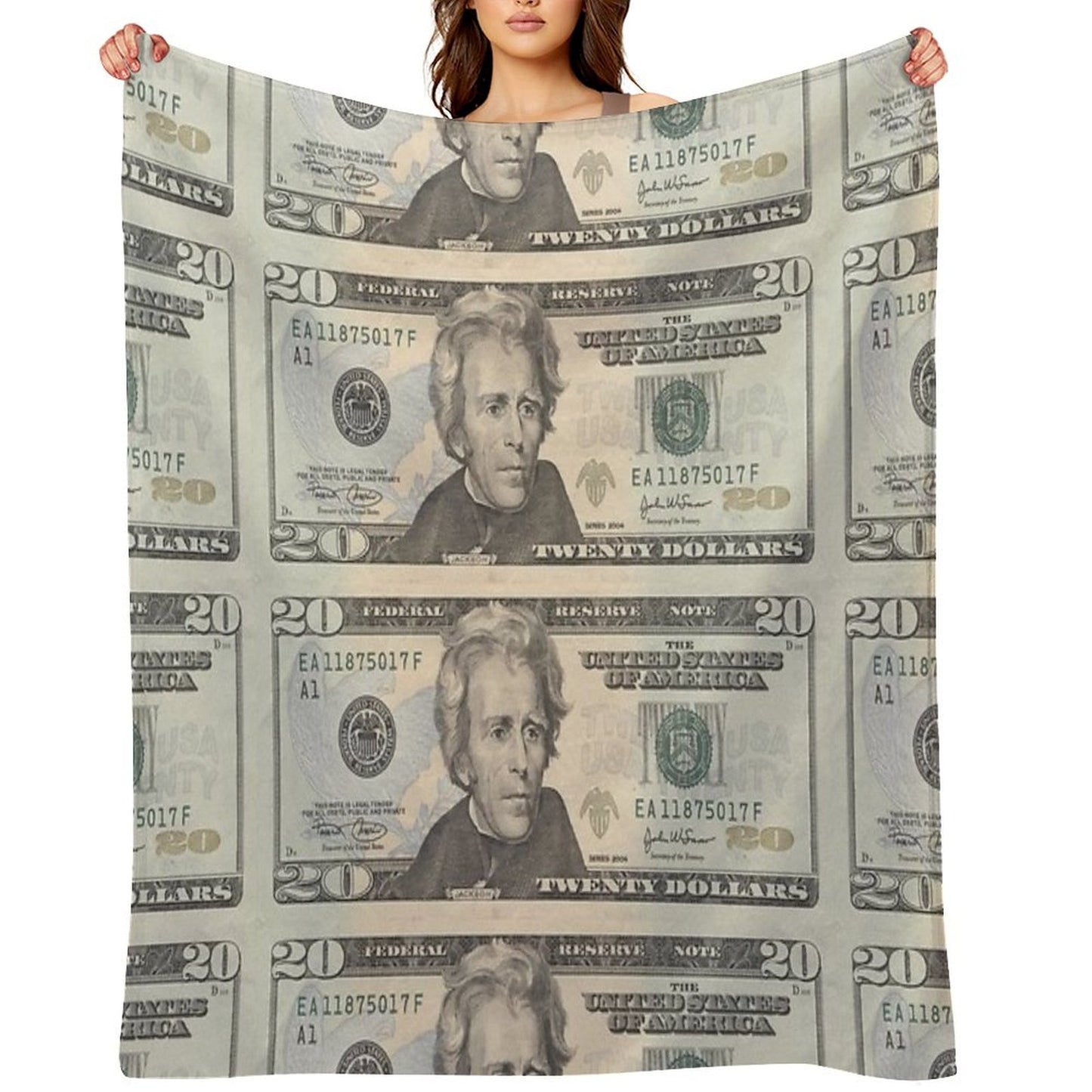 United States Twenty-dollar Bill - Andrew Jackson Throw Blanket
