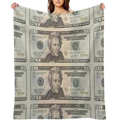 United States Twenty-dollar Bill - Andrew Jackson Throw Blanket
