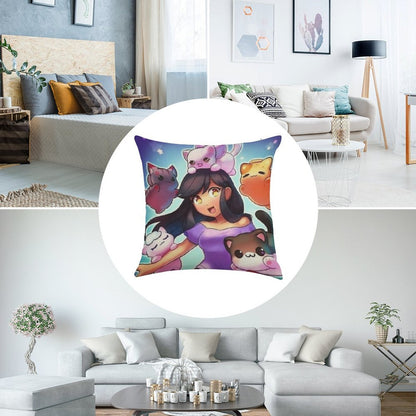 Aphmau Linen Throw Pillow Cover